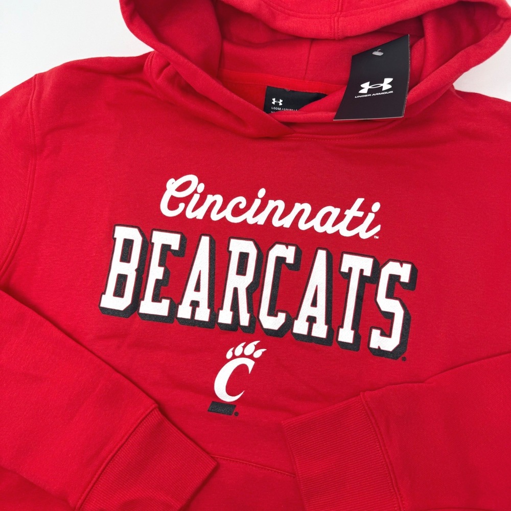 Under Armour Cincinnati Bearcats Womens Small Red Hoodie Pullover UW5117555 NEW